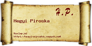 Hegyi Piroska névjegykártya