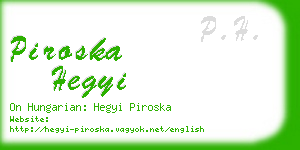 piroska hegyi business card